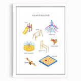 Playground Equipment Educational Wall Art - Kids' Learning Poster
