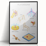 Playground Equipment Educational Wall Art - Kids' Learning Poster