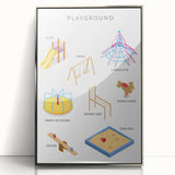 Playground Equipment Educational Wall Art - Kids' Learning Poster