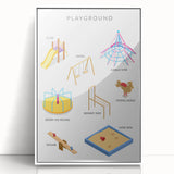 Playground Equipment Educational Wall Art - Kids' Learning Poster