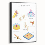 Playground Equipment Educational Wall Art - Kids' Learning Poster