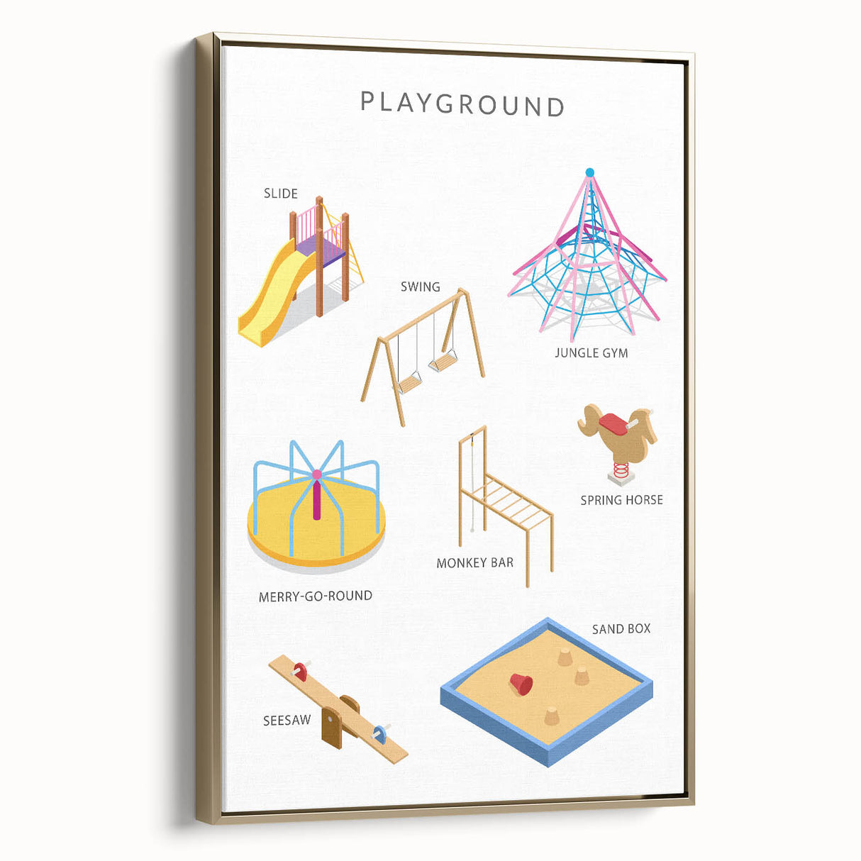 Playground Equipment Educational Wall Art - Kids' Learning Poster