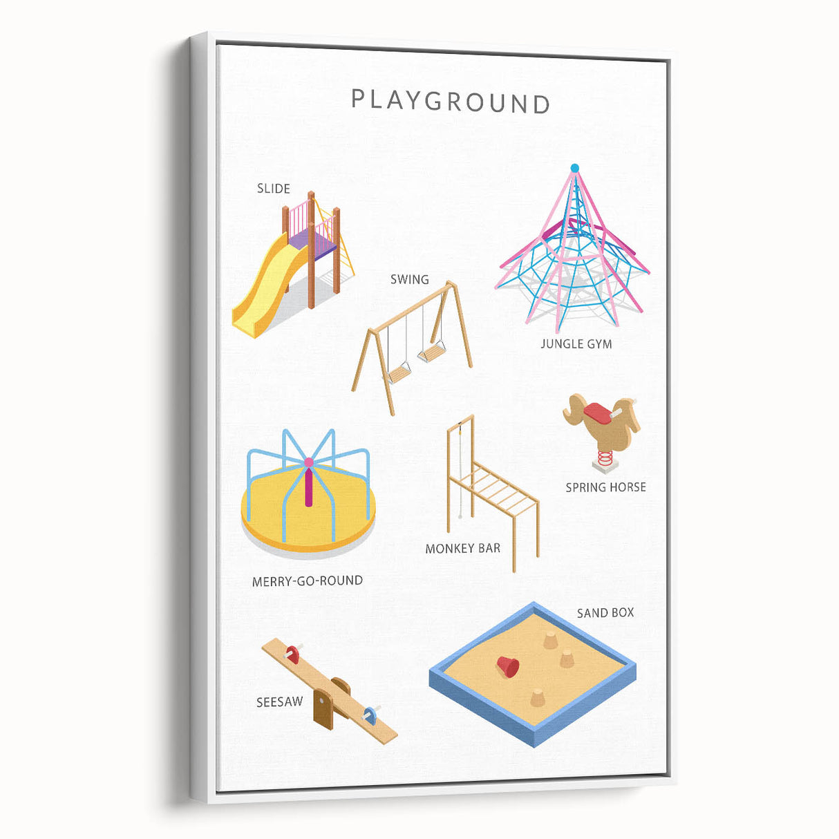 Playground Equipment Educational Wall Art - Kids' Learning Poster