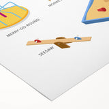 Playground Equipment Educational Wall Art - Kids' Learning Poster