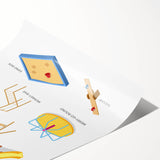 Playground Equipment Educational Wall Art - Kids' Learning Poster