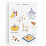 Playground Equipment Educational Wall Art - Kids' Learning Poster