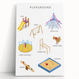 Playground Equipment Educational Wall Art - Kids' Learning Poster