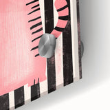 Bold Pink Cat Illustration - Personalized Kids Wall Art