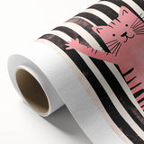 Bold Pink Cat Illustration - Personalized Kids Wall Art