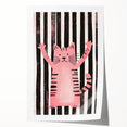 Bold Pink Cat Illustration - Personalized Kids Wall Art