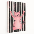 Bold Pink Cat Illustration - Personalized Kids Wall Art