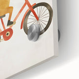 Children’s Wall Art – Lion on Bicycle Nursery Canvas Print