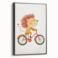 Children’s Wall Art – Lion on Bicycle Nursery Canvas Print