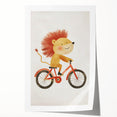 Children’s Wall Art – Lion on Bicycle Nursery Canvas Print