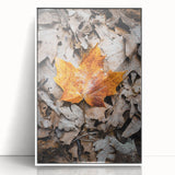 Art deco poster depicting an autumn scene in muted oranges and browns on a framed acrylic, suitable for modern nursery decor.