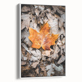 Vintage poster art featuring a colorful autumnal scene on a framed canvas, ideal for living room decor.