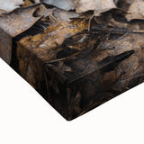 Black and white landscape art painting on stretched canvas featuring an autumnal forest scene, ideal for bedroom wall art.