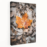 Autumn-themed abstract painting on stretched canvas, featuring warm orange and red tones, ideal for kitchen wall art.