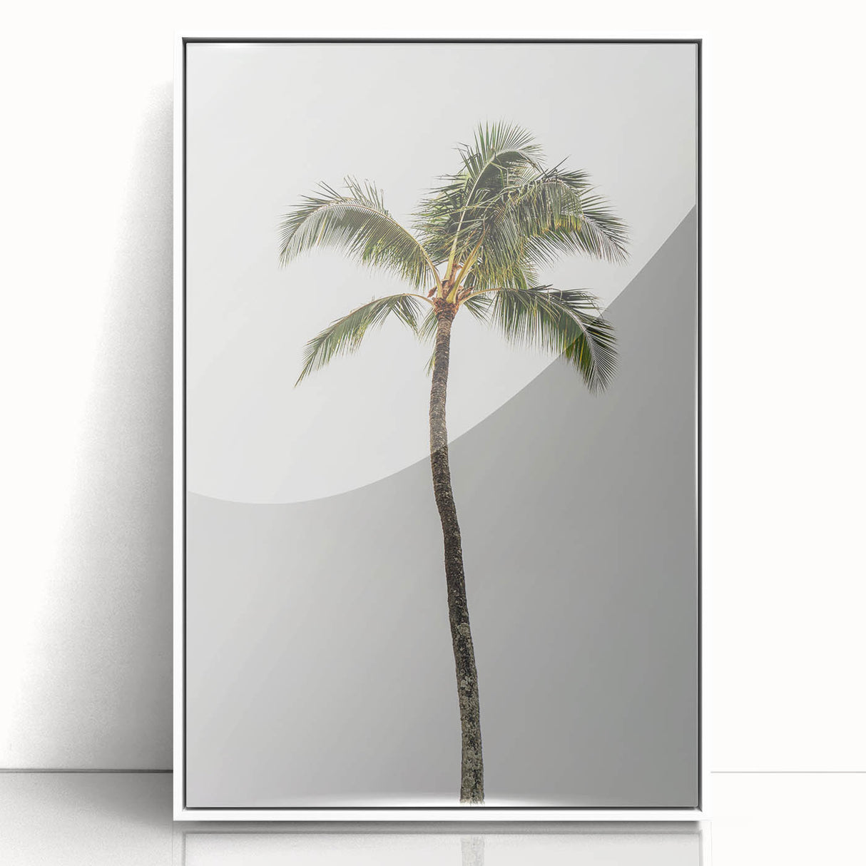 Art deco poster featuring a stylized summer scene in pastel colors, framed in white acrylic, suitable for nursery wall art.