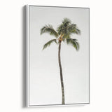 Vintage poster art of a colorful summer scene on a large framed canvas, suitable for living room decor.