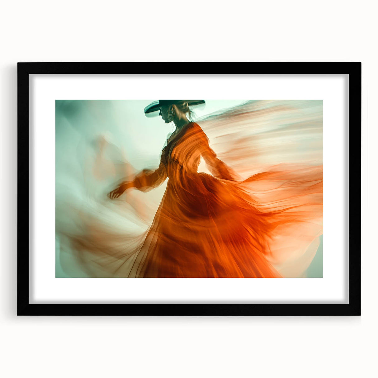 Whirl of Emotion – Expressive Silhouette in Flowing Wall Art