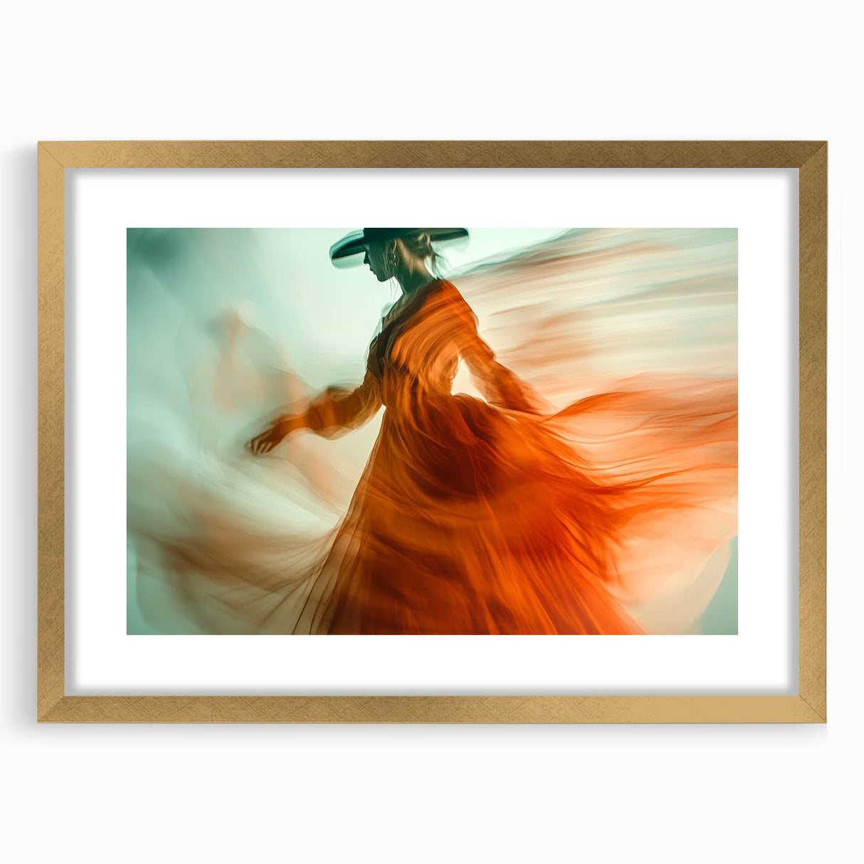 Whirl of Emotion – Expressive Silhouette in Flowing Wall Art