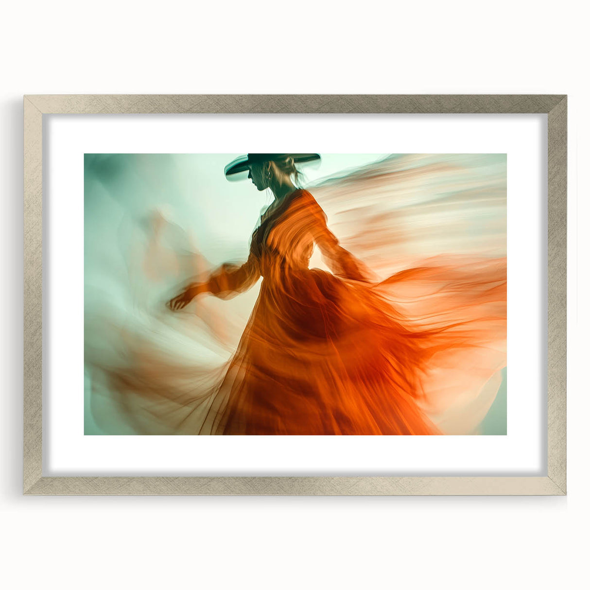 Whirl of Emotion – Expressive Silhouette in Flowing Wall Art