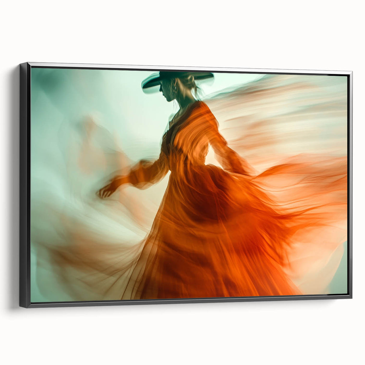 Whirl of Emotion – Expressive Silhouette in Flowing Wall Art
