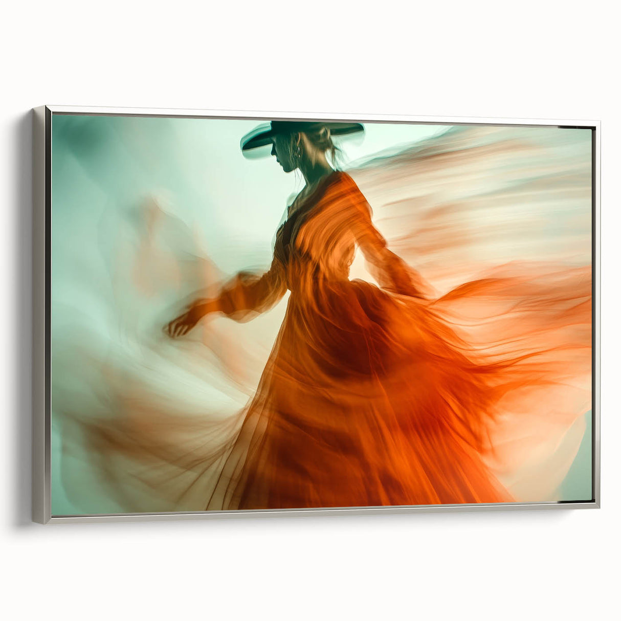 Whirl of Emotion – Expressive Silhouette in Flowing Wall Art