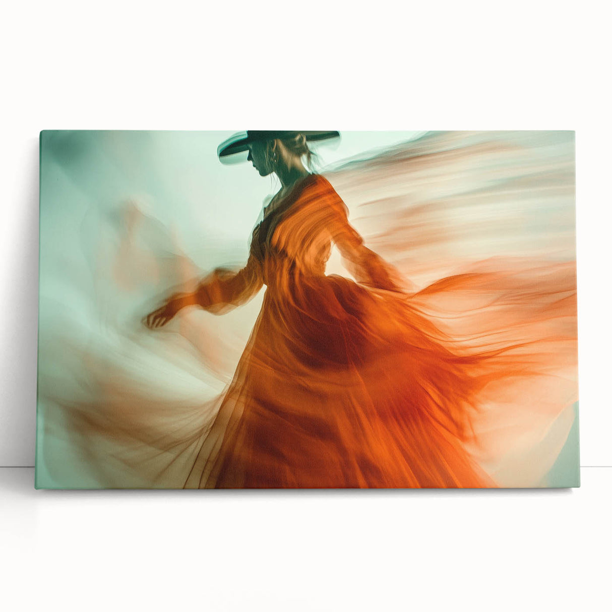 Whirl of Emotion – Expressive Silhouette in Flowing Wall Art