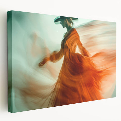 Whirl of Emotion – Expressive Silhouette in Flowing Wall Art