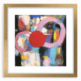 Abstract geometric frame in gold with a white mat, showcasing a modern design. Ideal for contemporary decor, perfect for enhancing living spaces or galleries.