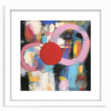 Abstract geometric frame in white with a mat, showcasing a modern design. Ideal for enhancing home decor, this stylish piece adds elegance to any space.