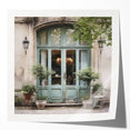 Extra large wall art featuring a French door design in muted earth tones on glossy photo paper, ideal for dining room decor.