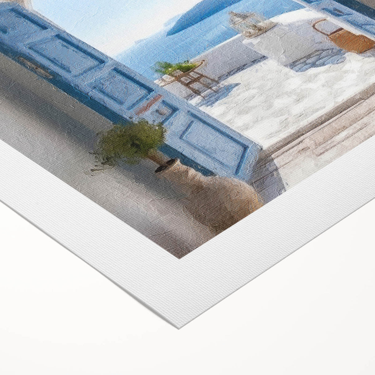Art deco poster featuring a Greek door design in muted earth tones on rolled canvas, suitable for dining room decor.