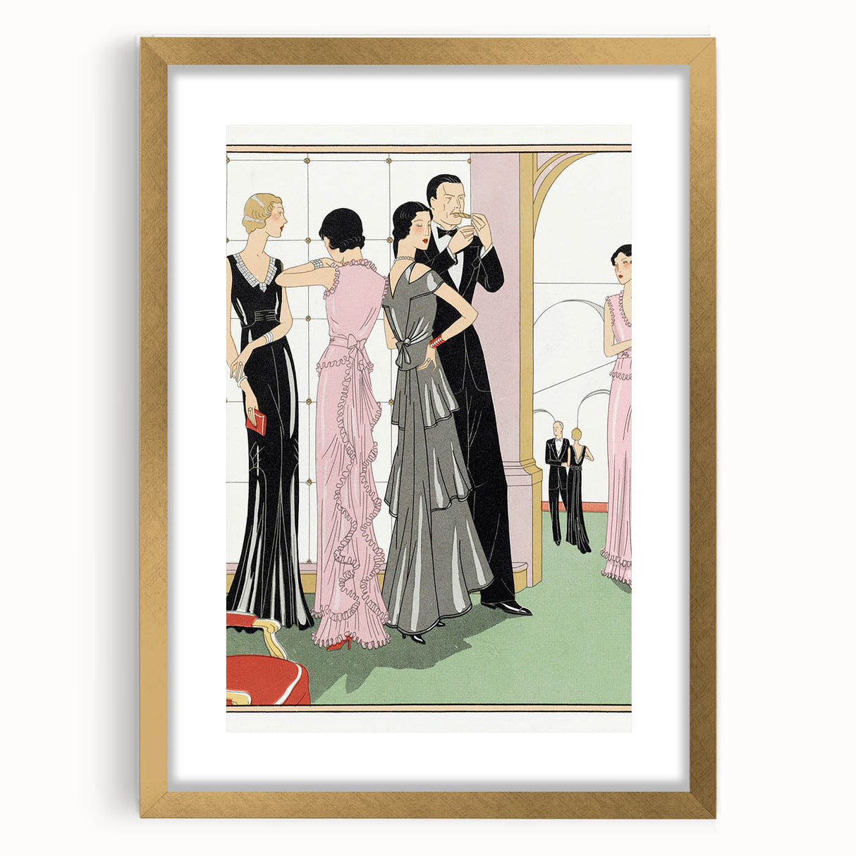 Vintage Art Deco Wall Art – 1920s Inspired Glamorous Party Scene Print