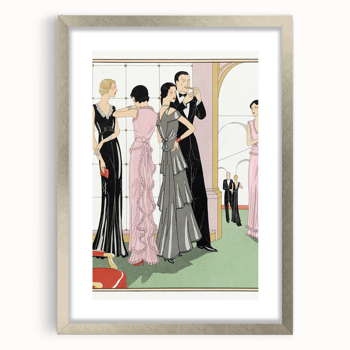 Vintage Art Deco Wall Art – 1920s Inspired Glamorous Party Scene Print