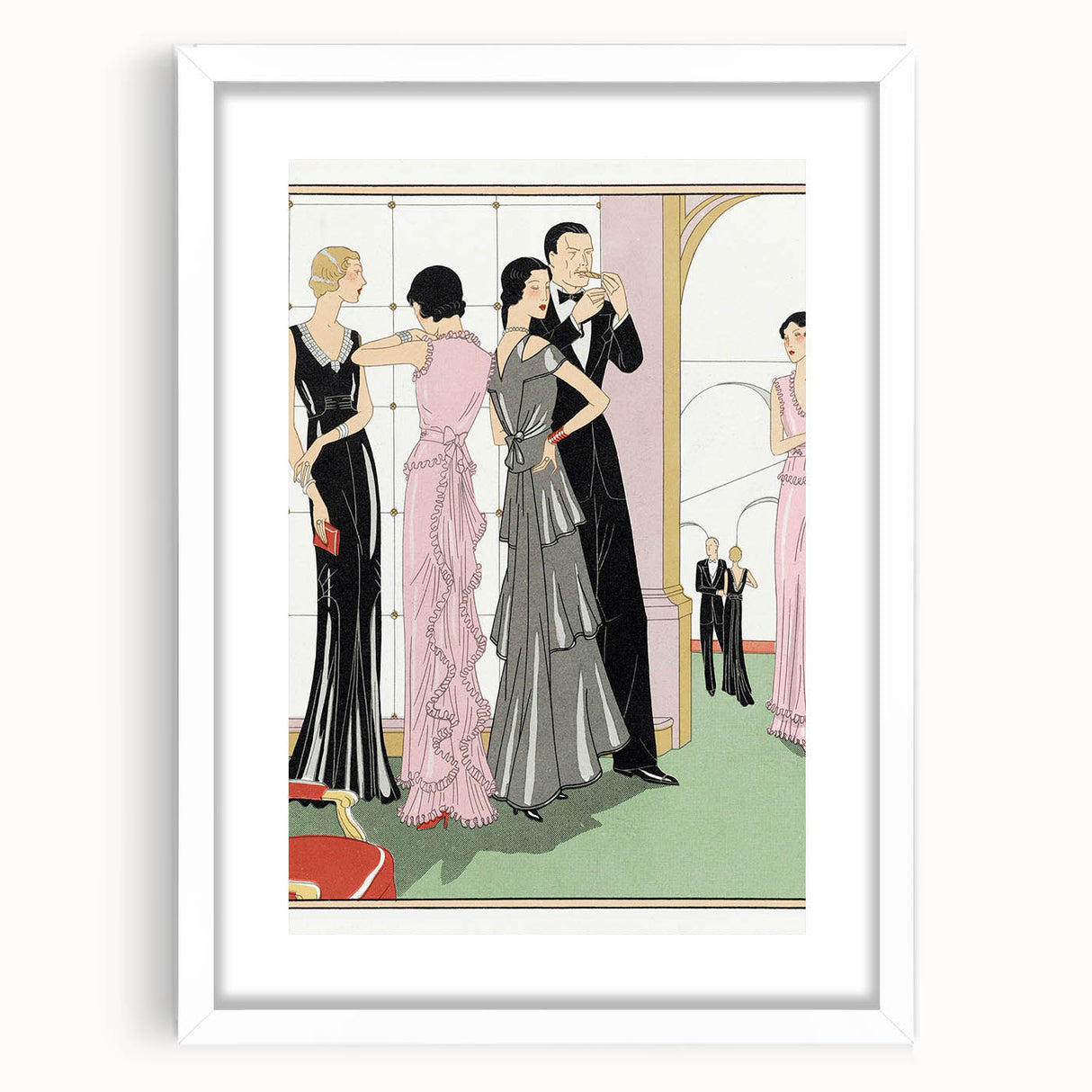 Vintage Art Deco Wall Art – 1920s Inspired Glamorous Party Scene Print