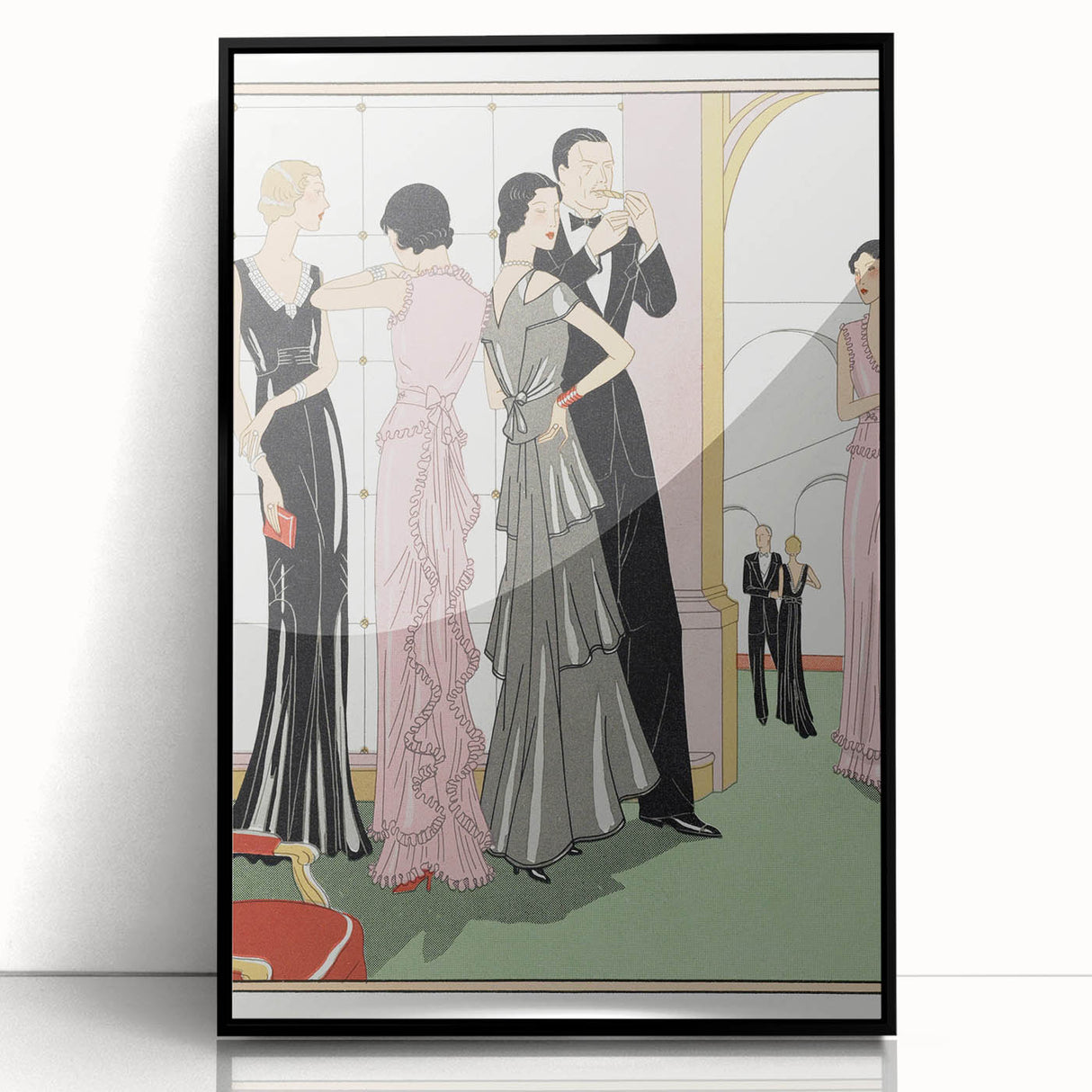 Vintage Art Deco Wall Art – 1920s Inspired Glamorous Party Scene Print