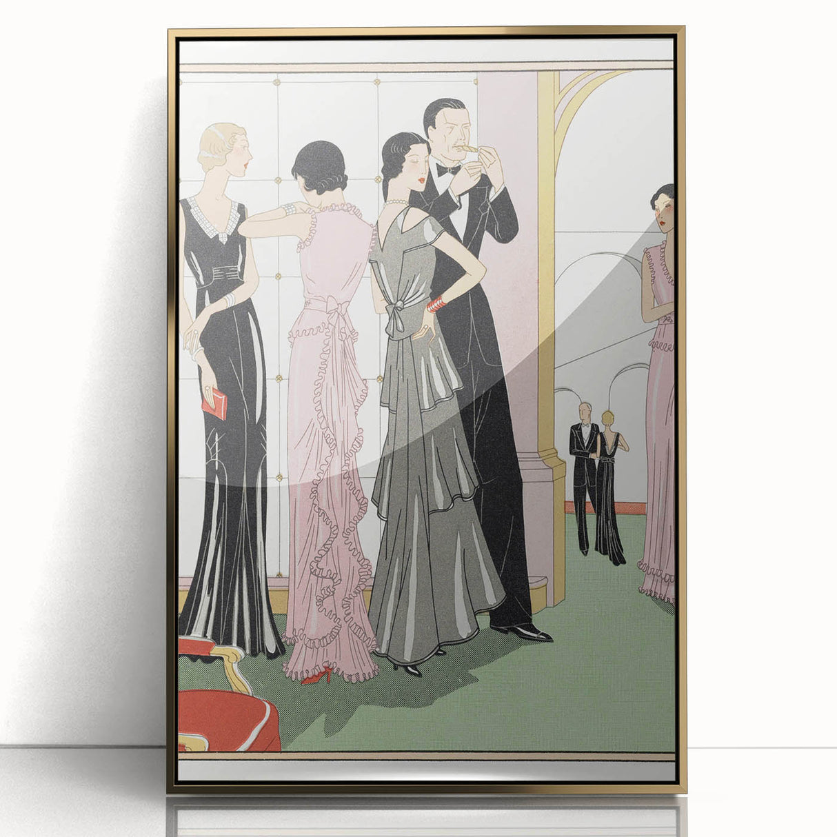 Vintage Art Deco Wall Art – 1920s Inspired Glamorous Party Scene Print