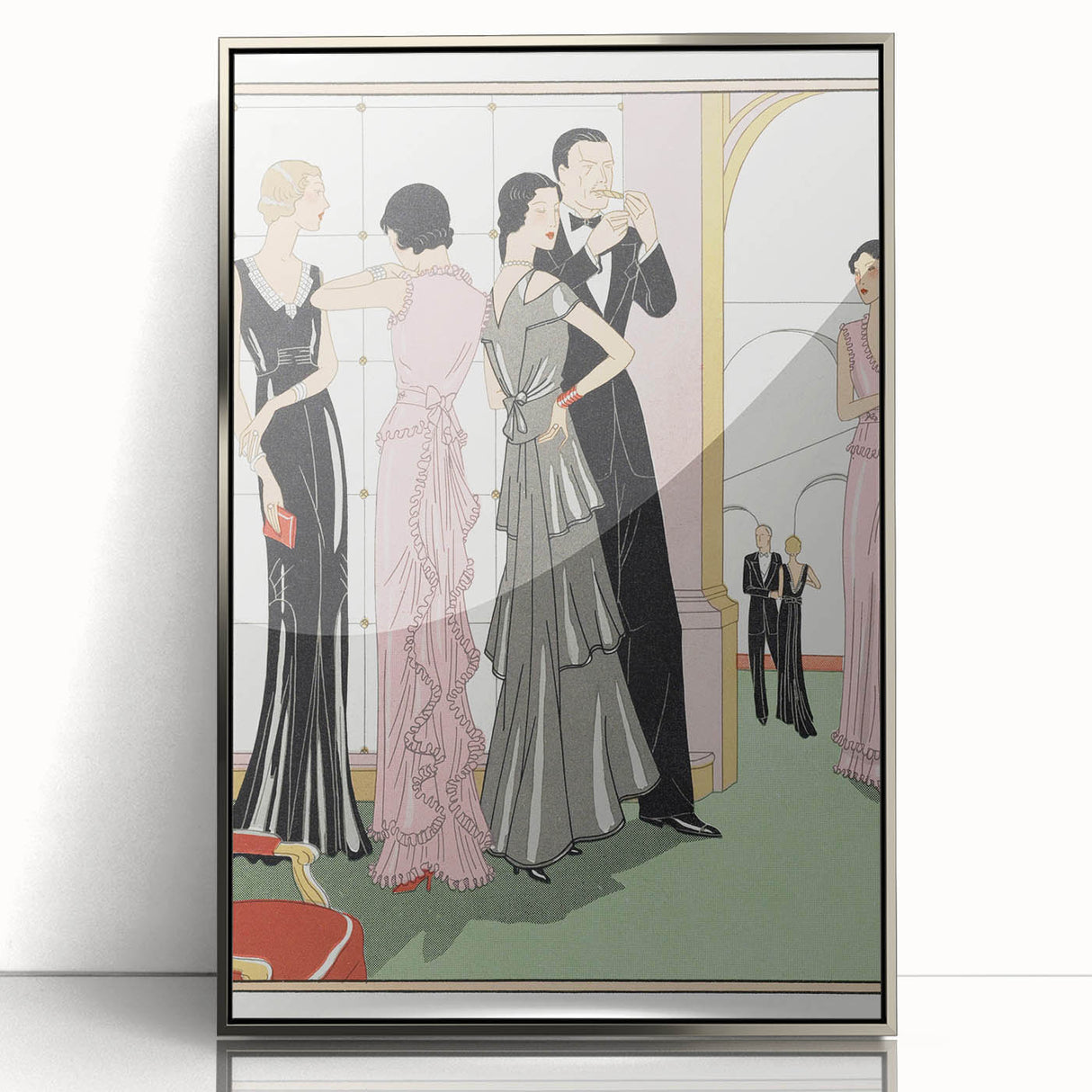 Vintage Art Deco Wall Art – 1920s Inspired Glamorous Party Scene Print