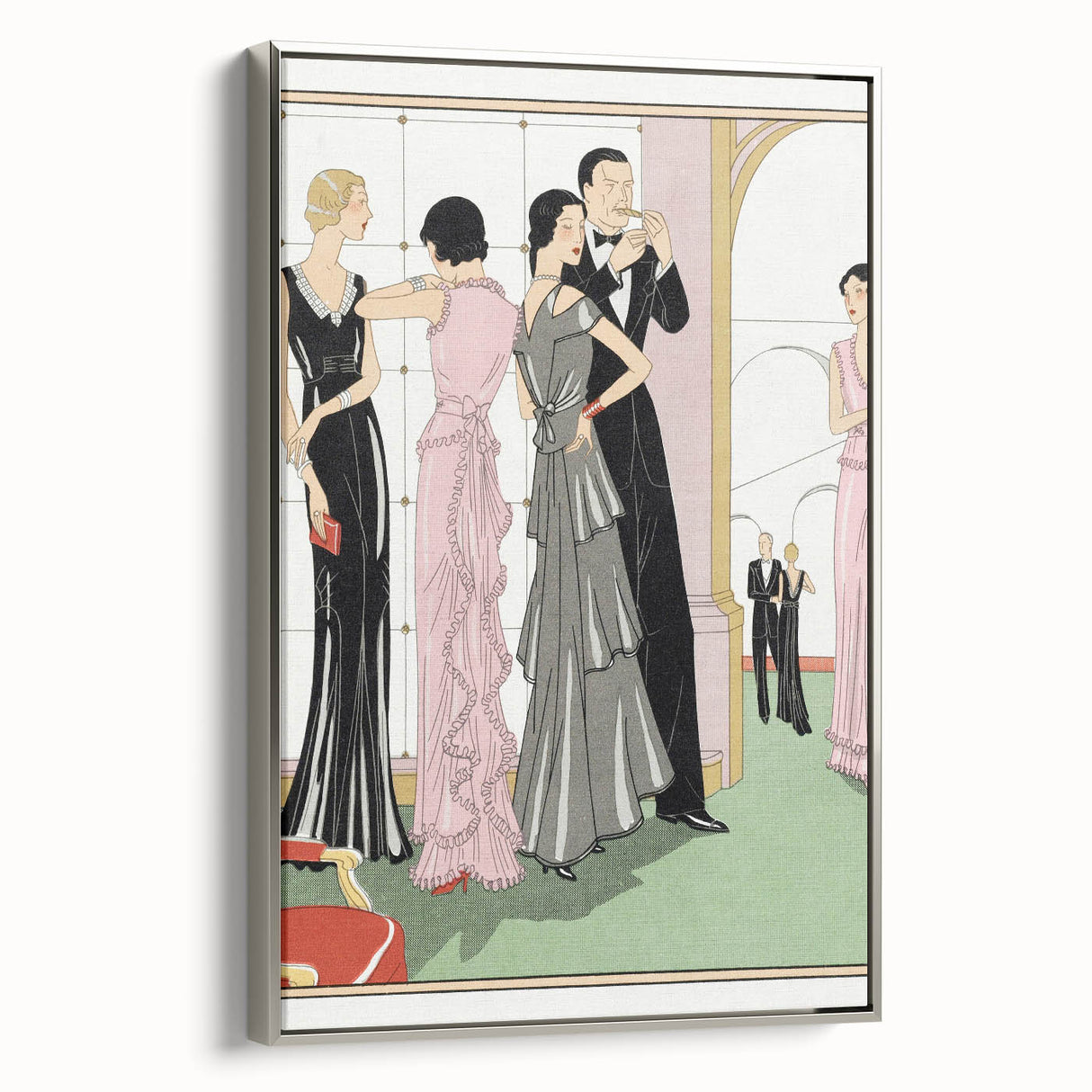 Vintage Art Deco Wall Art – 1920s Inspired Glamorous Party Scene Print