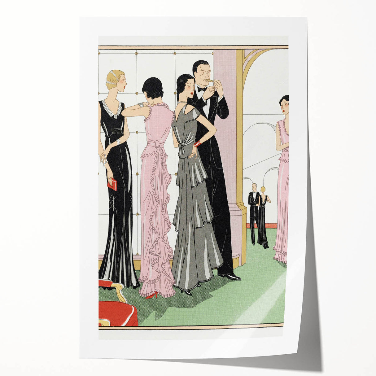 Vintage Art Deco Wall Art – 1920s Inspired Glamorous Party Scene Print