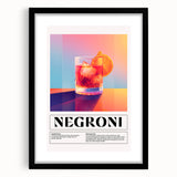 Extra large abstract art print featuring vibrant colors and textured elements on a framed black mat.