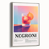 Framed canvas featuring a vintage poster of colorful landscape art paintings, ideal for dining room decor.