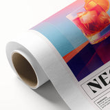 Art Deco poster of various colorful cocktails on rolled canvas, suitable for dining room wall art.