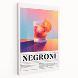 Large canvas featuring a vibrant illustration of various fruits and beverages, ideal for kitchen wall art.