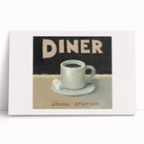 Black and white stretched canvas featuring an inspirational quote on food, ideal for kitchen wall art.