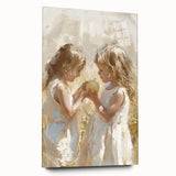 Large abstract wall art on acrylic glass featuring a bustling food market scene in muted earth tones.