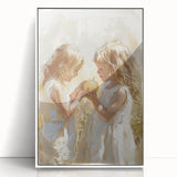 Acrylic print of a modern art deco poster featuring stylized food and people in monochrome, ideal for nursery wall art.